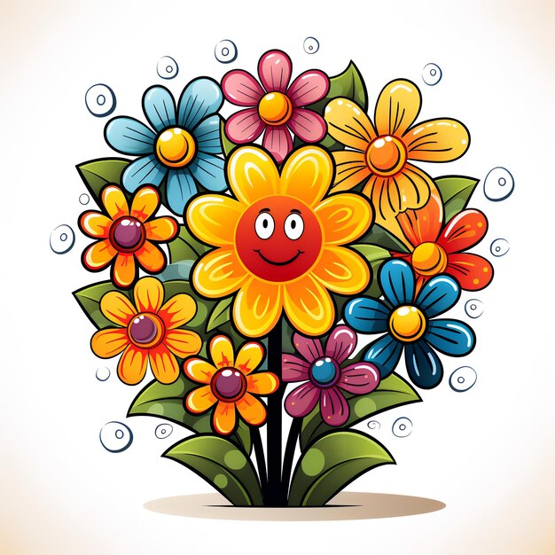 Photo abstract happy cartoon cute smiling decorative flower