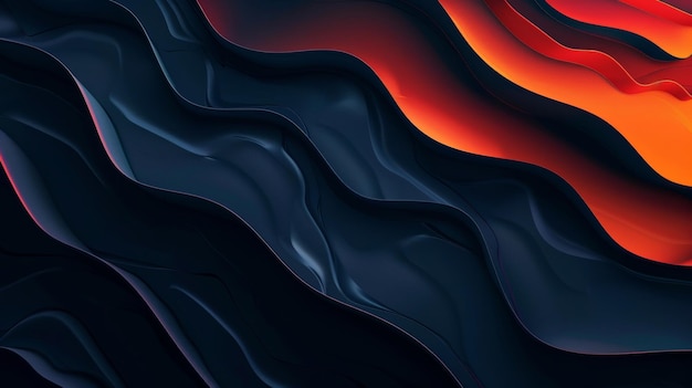 Photo abstract header banner design with noisy grainy background dark blue orange and red colors on black background