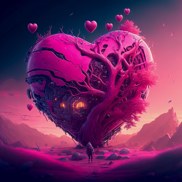 abstract heart highly detailed, generated ai illustration