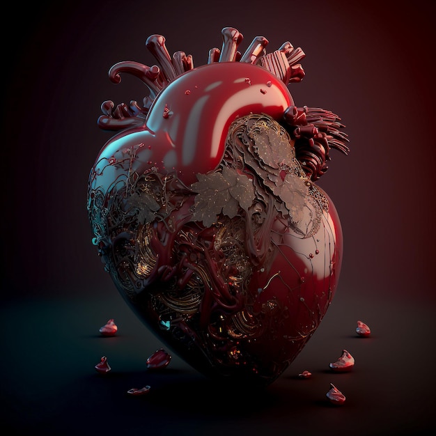 abstract heart highly detailed, generated ai illustration