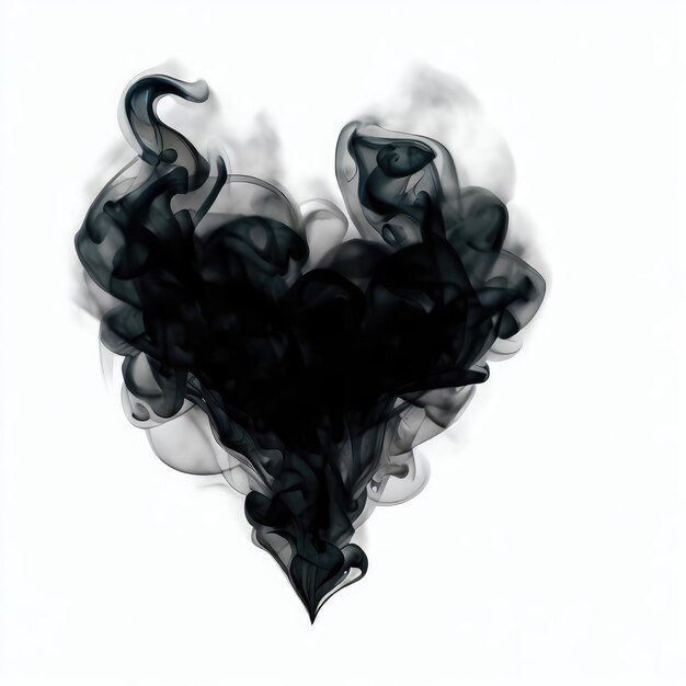 Photo abstract heart smoke explosion artistic wonder generative ai