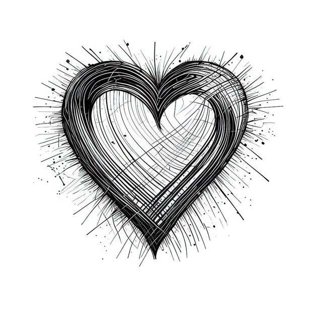 Abstract heart on a white background with paint