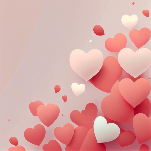 Abstract hearts background colorful heart shape symbol love valentine wallpaper Generative AI