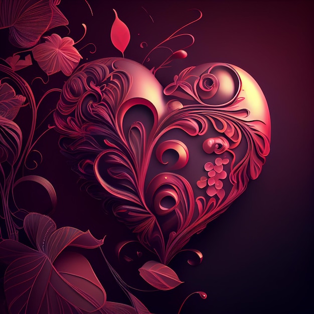 Abstract hearts background colorful heart shape symbol love valentine wallpaper Generative AI