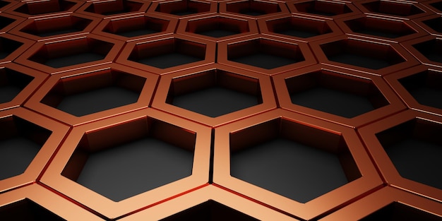 Abstract hexagon background honeycomb wall technology background 3d illustration