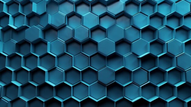 Абстрактный фон геометрии шестиугольника 3D визуализация простых примитивов с шестью углами
