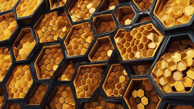 Abstract hexagon structure is honeycomb from bee hive