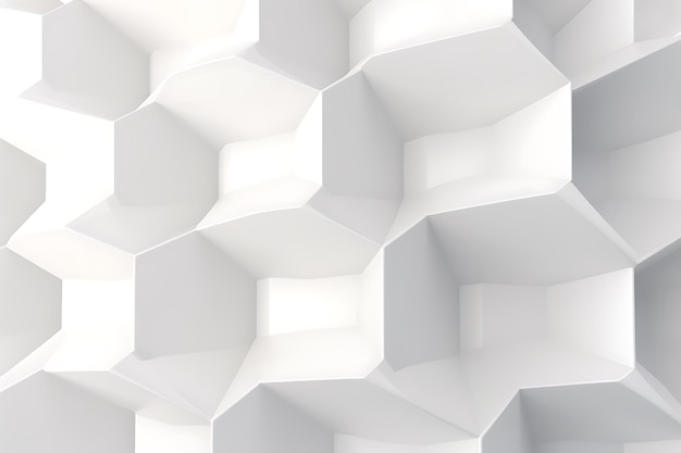 Photo abstract hexagonal 3d shapes white background