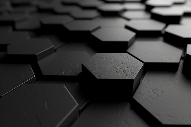 Abstract hexagonal black design ar c