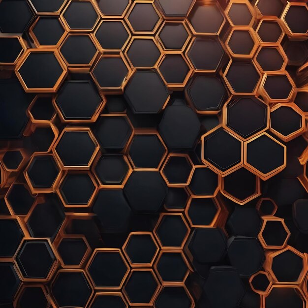 Photo abstract hexagonal dark background geometric shape wallpaper with gradient honeycomb