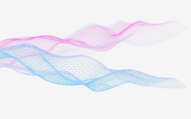 Abstract hexagonal grid background 3d rendering Digital drawing