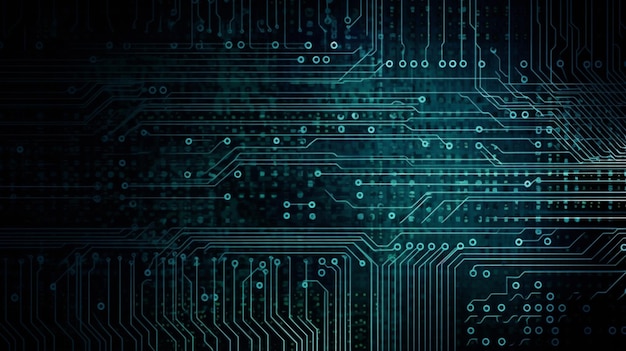 Abstract Hi-tech digitale circuit elektronische moederbord computer futuristische technologie achtergrond Generatieve AI