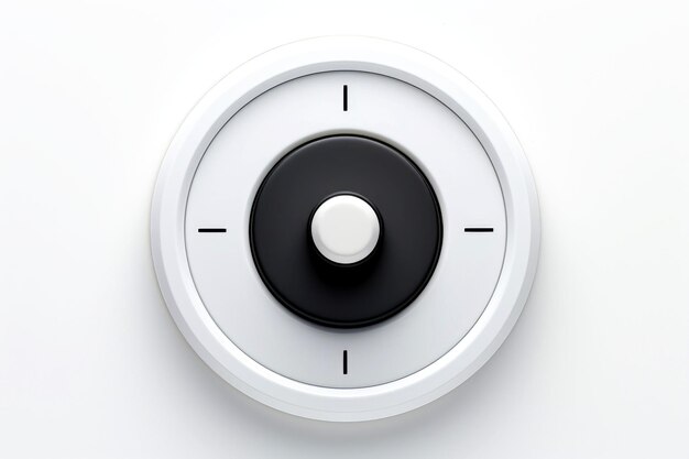 Photo abstract high tech button on white background generative ai