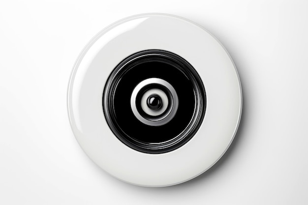 Abstract high tech button on white background Generative AI