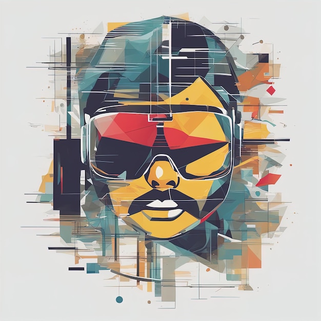 abstract hipster man portrait vector illustrationabstract colorful background with geometric shape