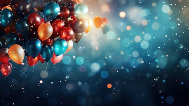 Abstract Holiday Background Adorned with Balloons