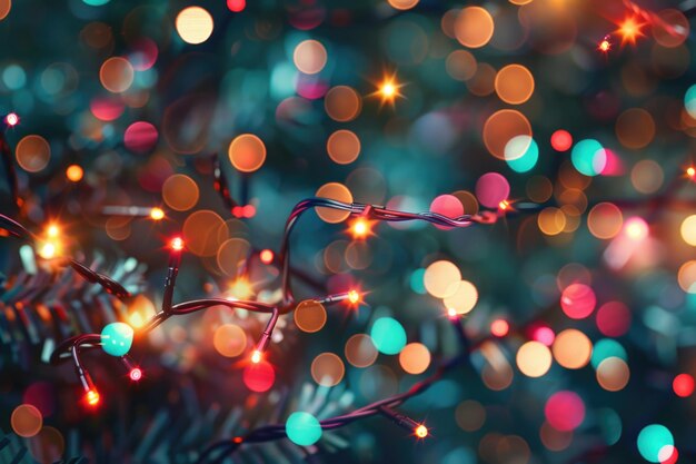 Photo abstract holiday background beautiful shiny christmas lights glowing magic bokeh