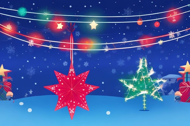 abstract holiday Christmas light panorama vector