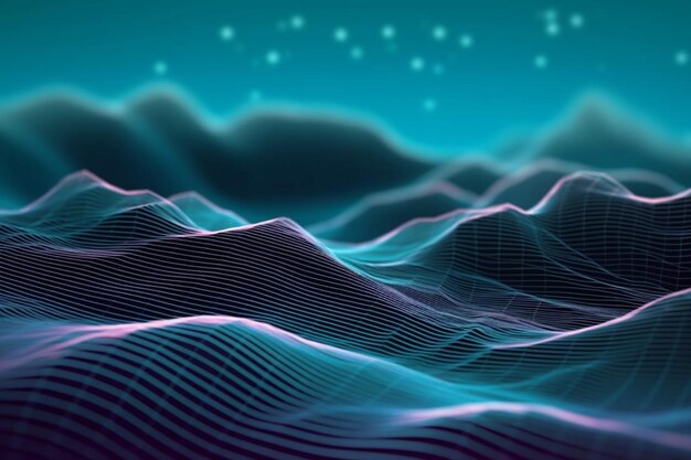 Abstract hologram landscape background