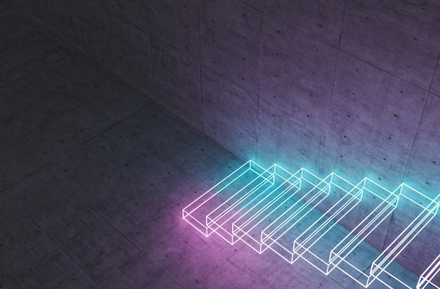 abstract hologram stairs