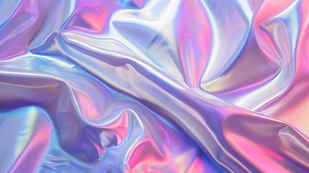 Abstract holographic background with foil texture colorful glowing wallpaper in s vaporwave style