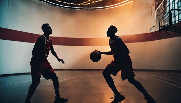 Abstract Hoops Basketball Player Silhouette