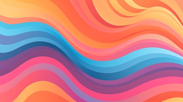 Abstract horizontal background with colorful waves Trendy vector illustration