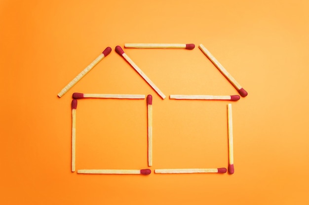 The abstract house made of matches