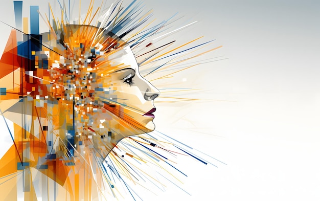 Abstract human head inforgraphic illustration