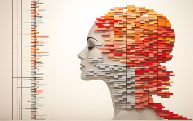 Photo abstract human head inforgraphic illustration