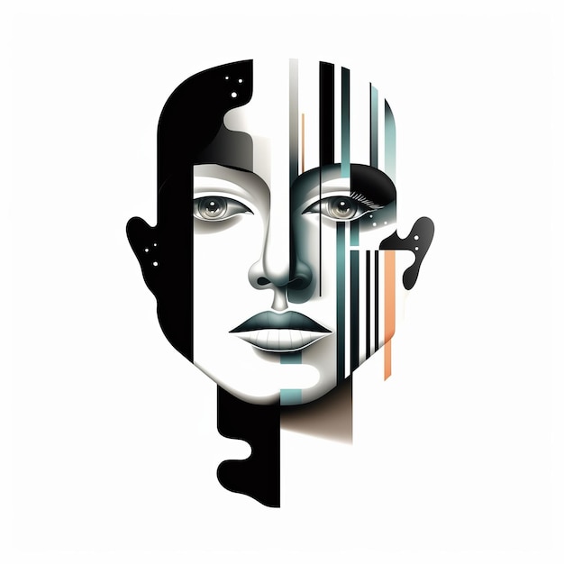 Photo abstract human head portrait design illustration