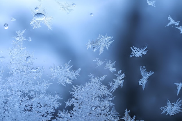 Abstract ice texture on glass. Natural background