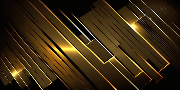 Abstract illuminated golden squares background