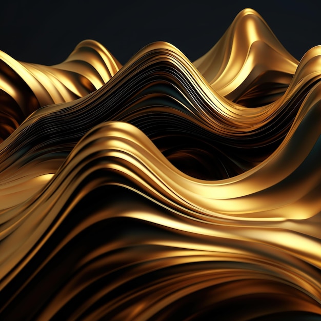 Photo abstract illusion of gold lava over gold colors