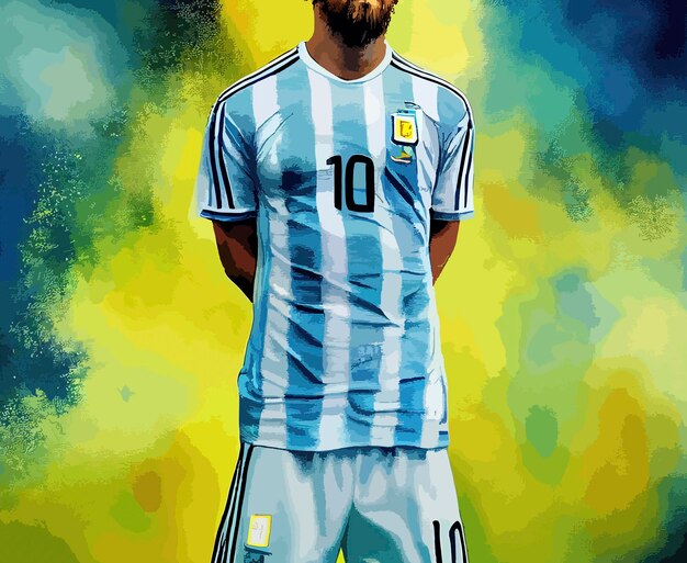 Abstract illustration of argentinian soccer player