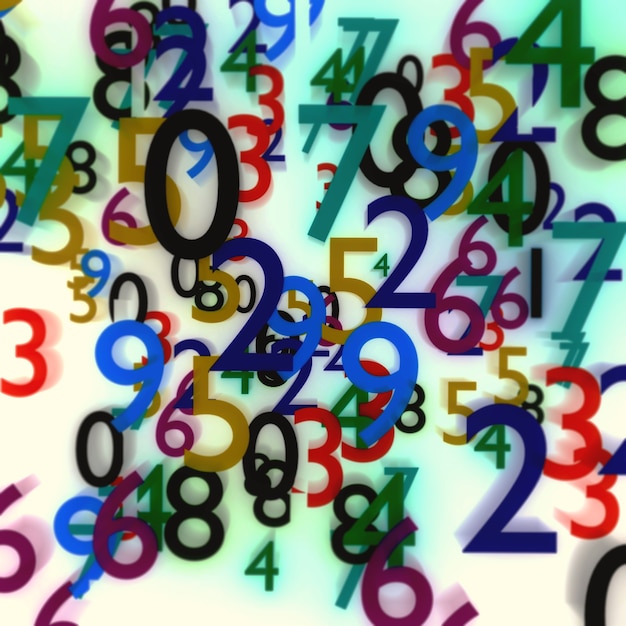 Abstract illustration of blurred colored numbers