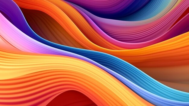 Abstract illustration colored waves lines and fancy images wallpaper poster art
