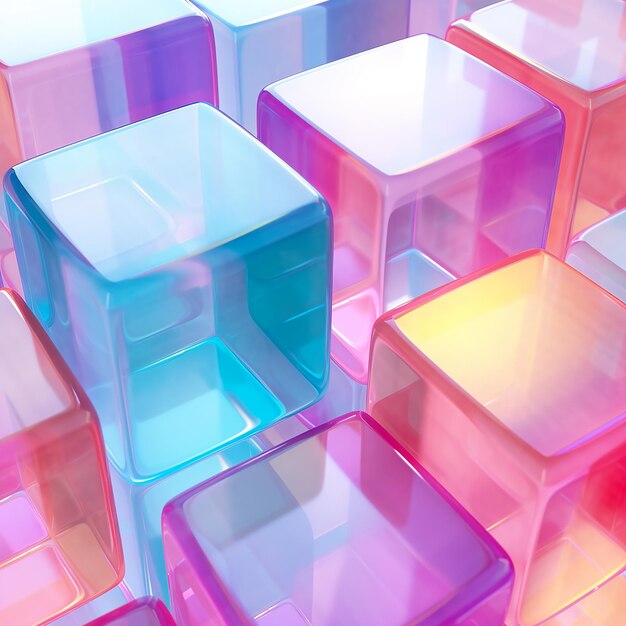 Photo abstract illustration of colorful cubes background
