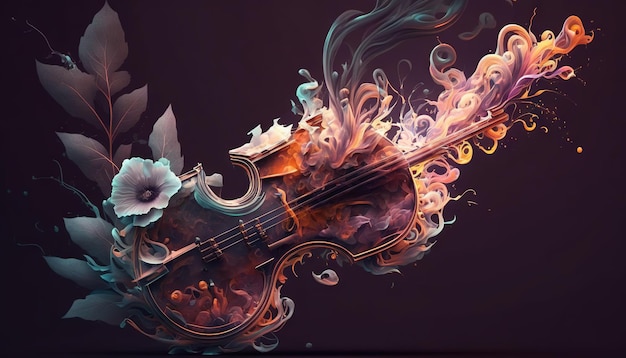 Abstract illustration creative violin Beautiful Generative AI