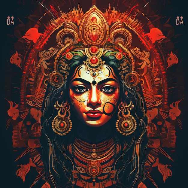 Foto illustrazione astratta di durga puja