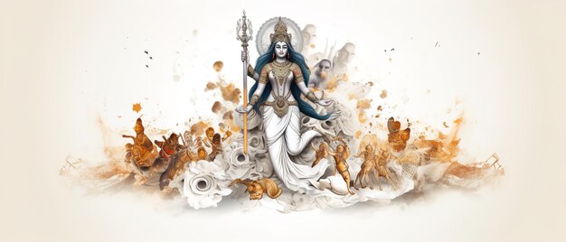 abstract illustration of durga puja