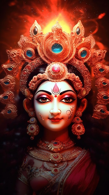 Foto illustrazione astratta di durga puja