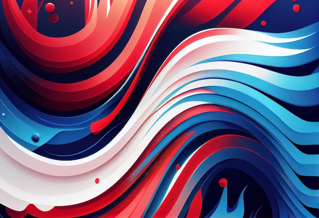 Abstract illustration of flag red blue and white colors AI