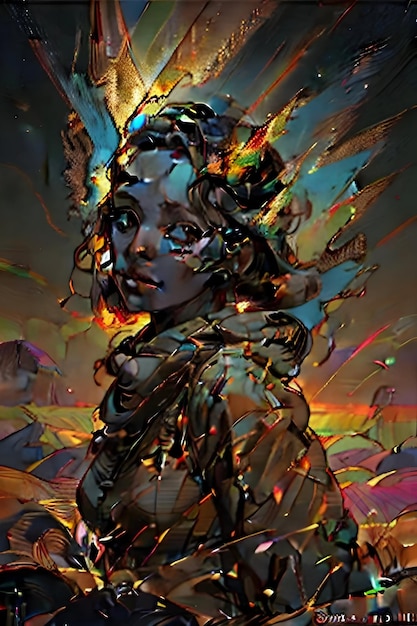 abstract illustration of a glowing girl