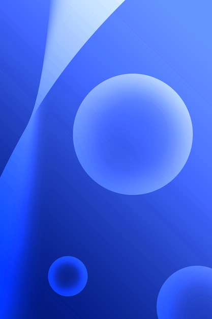 Abstract illustration of gradient cobalt blue colored 3d various sized spheres