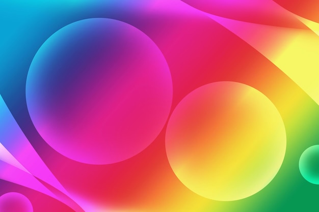 Абстрактная иллюстрация градиентных разноцветных 3D сфер различного размера