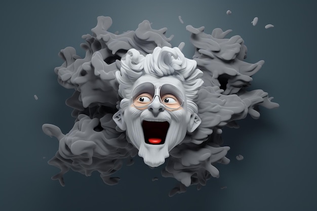 Abstract illustration of grey hair emojis Generative ai