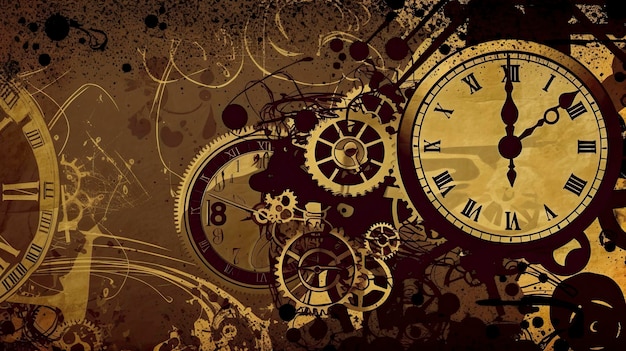 Abstract illustration of the image of a clock