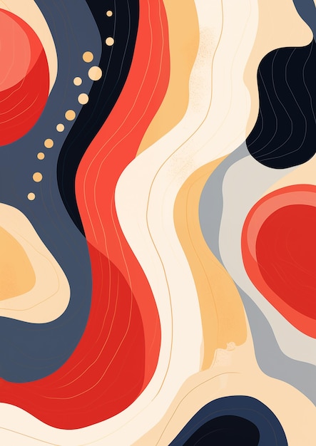 Abstract Illustration of Modern Lines in Light Bronze and Navy Tones