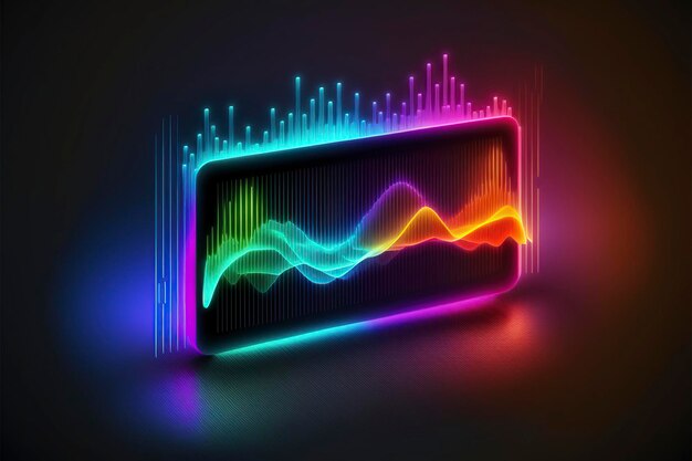 abstract illustration of sound decibel graph AI generated image